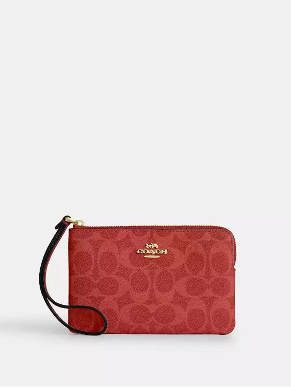 NWT!  Coach Corner Zip WristletIn Signature Canvas